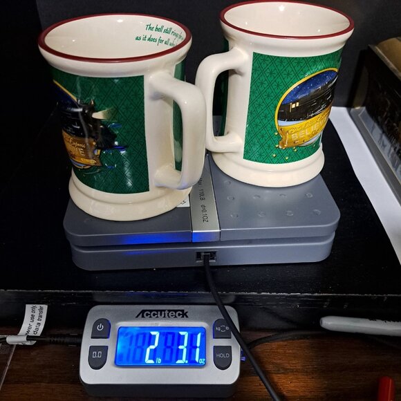 Set of 2 Polar Express Hot Chocolate Mugs Christmas Train Decor Bell Still Rings - Picture 11 of 11